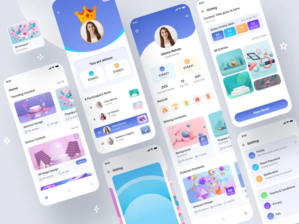 App Screens & Brand Identity Showcase